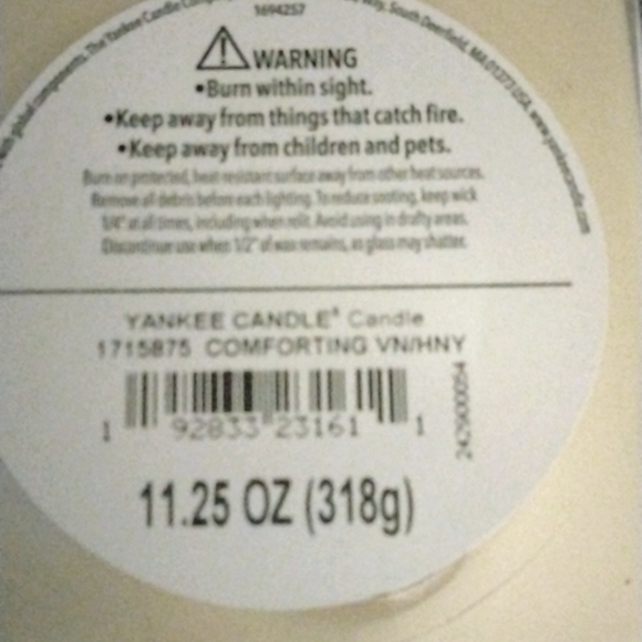 Yankee Candle Comforting Vanilla & Honey Well Living Collection Medium 11.25 oz - Picture 5 of 5